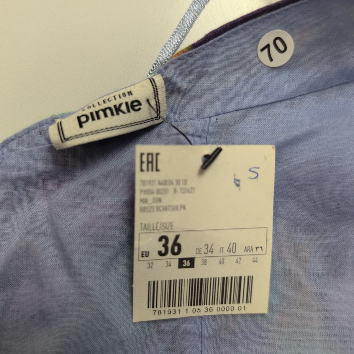 Robe Pimkie T36 Multicolore Motif Abstrait Dos Nu Neuve Étiquette