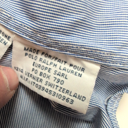 Chemise Polo Ralph Lauren Custom Fit XL Rayures Bleues Manches Courtes