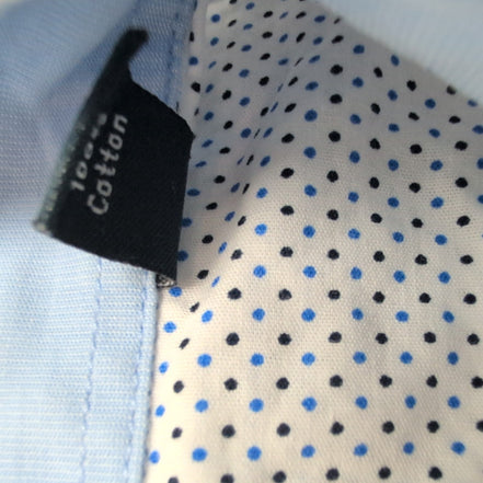 Chemise Nautica M Blanche Micro Pois Manches Longues 15½ Excellent État