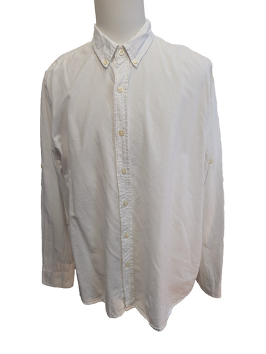 CHEMISE LEVI'S Lin Coton Blanche XXL TG Homme Unie Col Boutonné