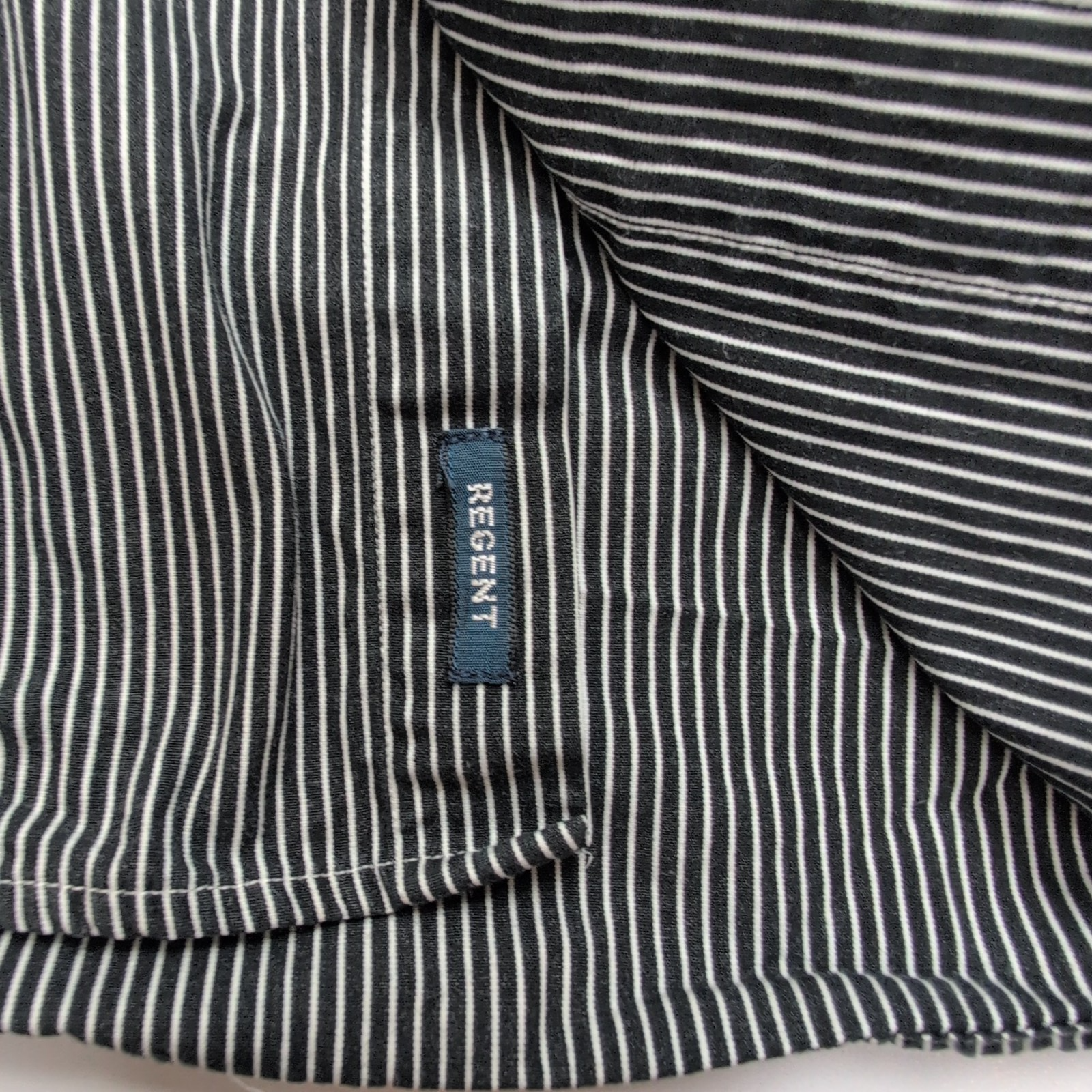 Chemise Ralph Lauren Custom Fit Dress Shirt 15 1/2 M Noir Rayures Coton