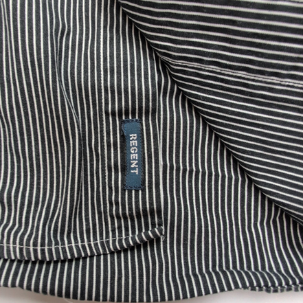 Chemise Ralph Lauren Custom Fit Dress Shirt 15 1/2 M Noir Rayures Coton