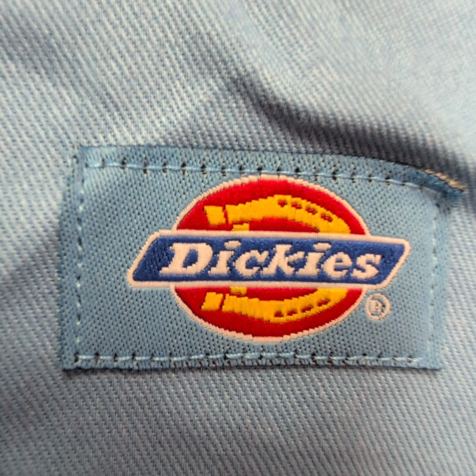 Chemise Dickies bleu clair uni manches courtes brodée taille M homme