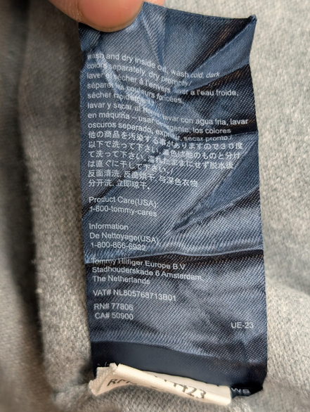 Pull Tommy Hilfiger - Col V - Gris - Maille fine - Taille XL