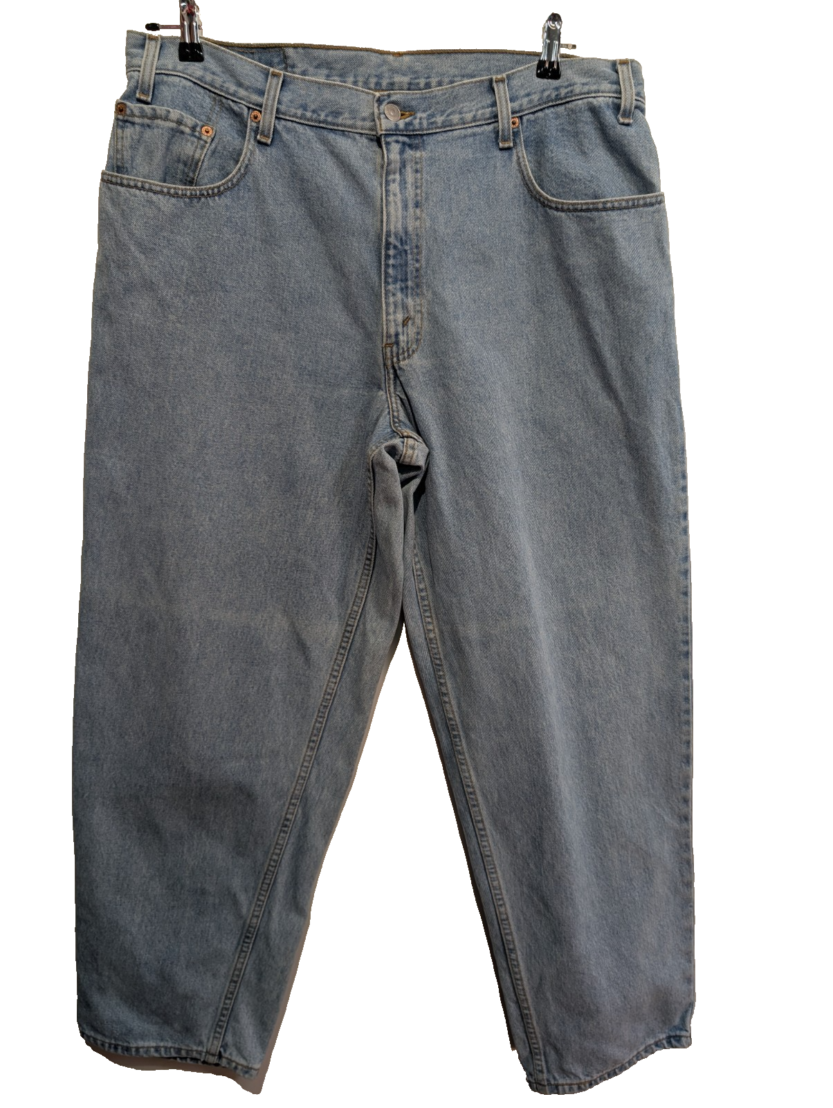 Jean Levi's 570 Vintage Rare Homme W38 L30 Bleu Très Clair Denim Loose Tapered