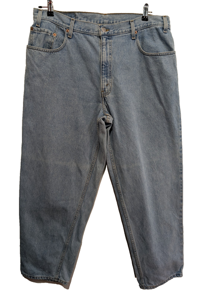 Jean Levi's 570 Vintage Rare Homme W38 L30 Bleu Très Clair Denim Loose Tapered