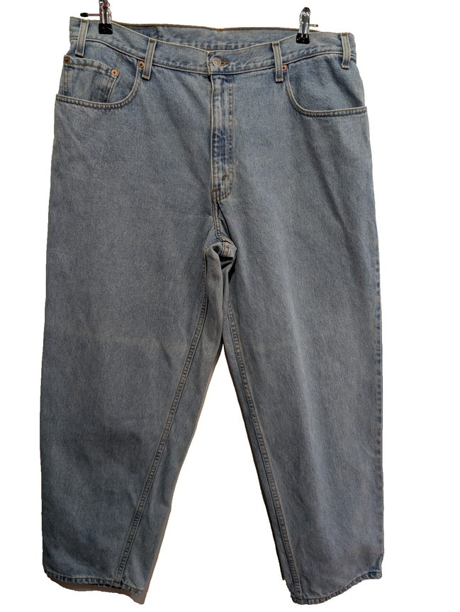 Jean Levi's 570 Vintage Rare Homme W38 L30 Bleu Très Clair Denim Loose Tapered