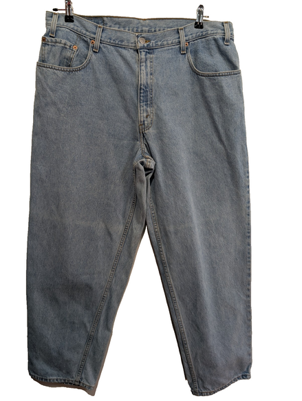 Jean Levi's 570 Vintage Rare Homme W38 L30 Bleu Très Clair Denim Loose Tapered