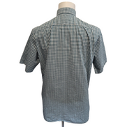 Chemise L.L.Bean M Verte Blanche Carreaux Manches Courtes 100% Coton