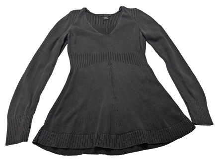 Pull Calvin Klein Femme Noir Col V Coupe Longue Évasée - Taille M