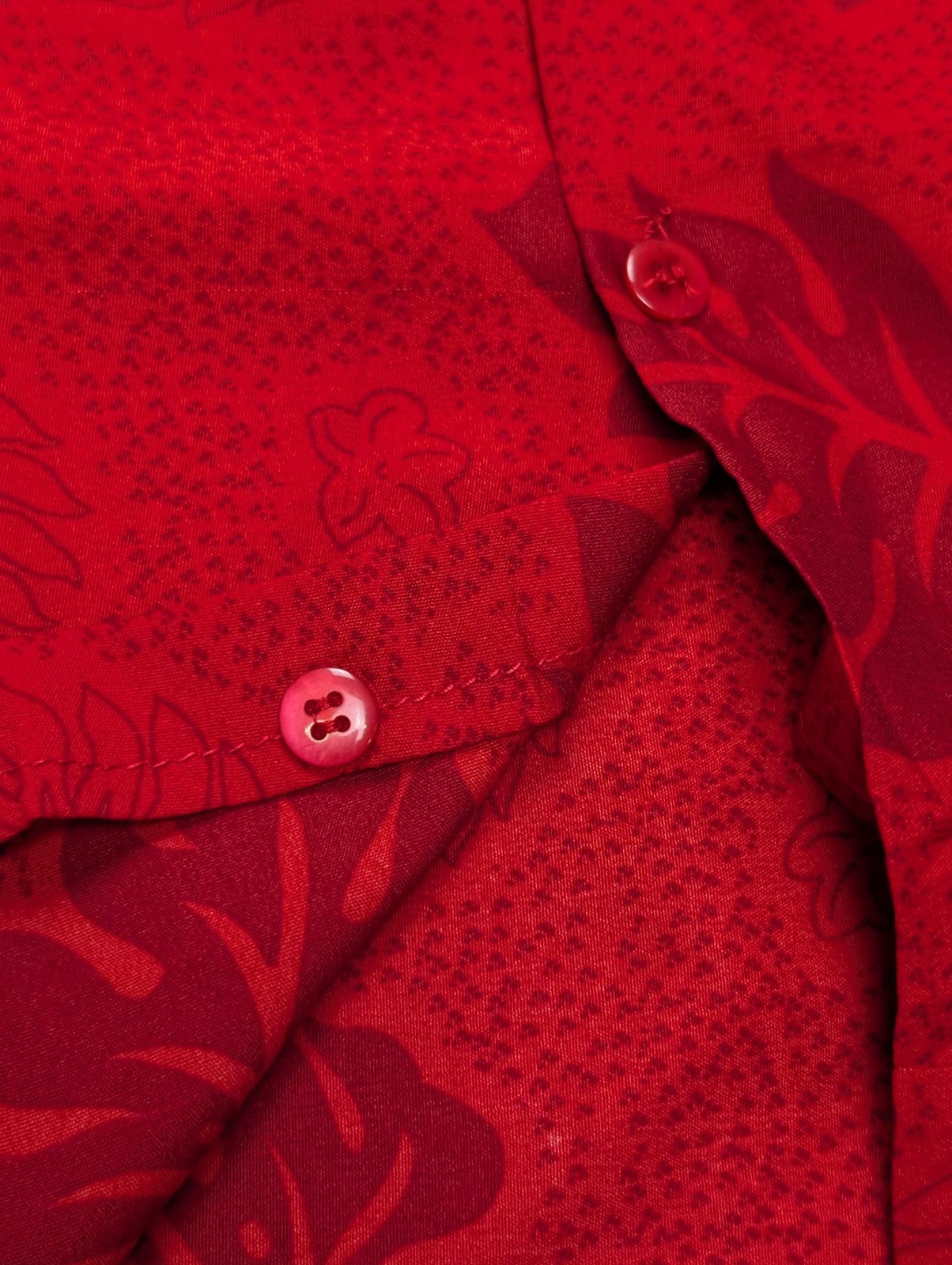 Chemise hawaïenne Terivoile rouge perroquet manches courtes taille L