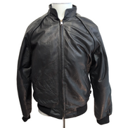 Blouson Cuir Femme XS Canada Sportswear TP Noir Bomber Racing Vintage |52c