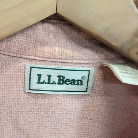 Chemise L.L. Bean corail saumon uni manches courtes taille M #197e