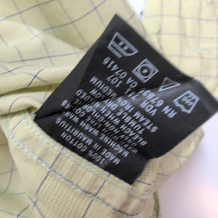 Chemise Nautica XL Vert Pâle Carreaux Bleus 100% Coton Manches longues