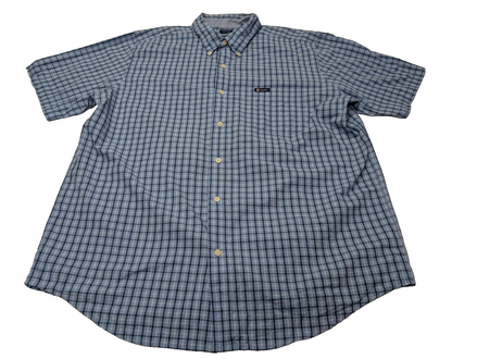 Chemise CHAPS manches courtes bleu à carreaux taille XL #233msch