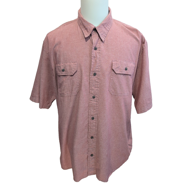 Chemise Wrangler Comfort Flex Bordeaux Manches Courtes 2 Poches XL
