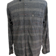 Chemise LEVI'S Flanelle Marine à Rayures Manches Longues Vintage - Taille L