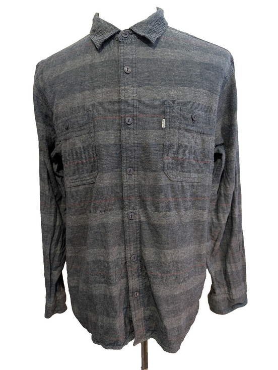 Chemise LEVI'S Flanelle Marine à Rayures Manches Longues Vintage - Taille L