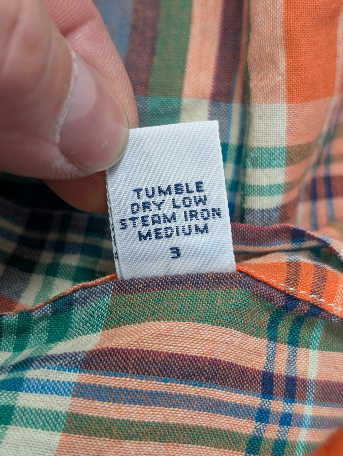 Chemise Ralph Lauren à carreaux orange et verte taille M #2657