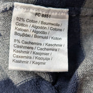 Pull Lacoste L Taille 5 coton cachemire bleu gris rayures col rond
