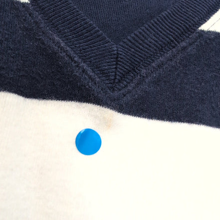 Pull Lauren Ralph Lauren L femme bleu marine blanc rayures coton maille fine
