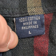 👕 Chemise IZOD L Flanelle Tartan Rouge Beige Coton |302S