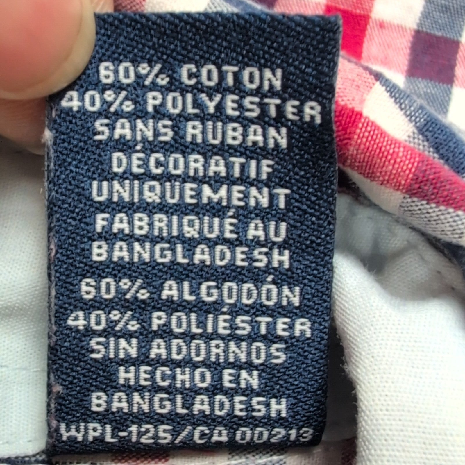 Chemise Chaps Carreaux Bleu Blanc Rouge Taille M Manches courtes