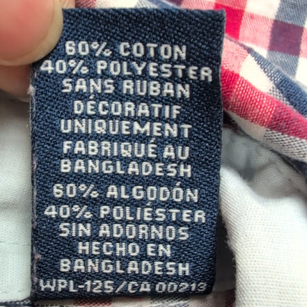 Chemise Chaps Carreaux Bleu Blanc Rouge Taille M Manches courtes