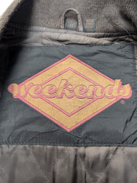 Blouson cuir marron Weekends vintage taille S #5c