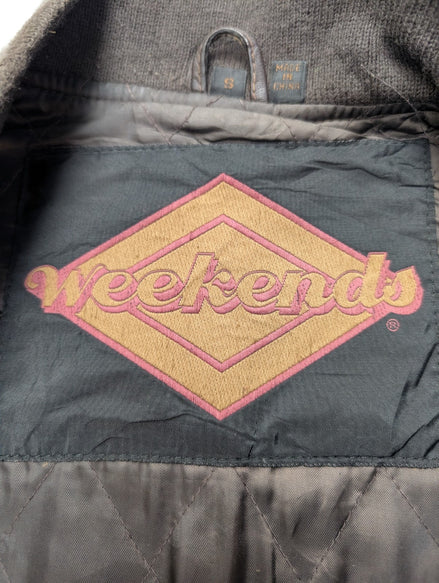 Blouson cuir marron Weekends vintage taille S #5c