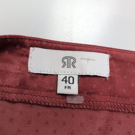 Jupe Femme T40 La Redoute Rouge Brique Fluide Volant Sans Étiquette
