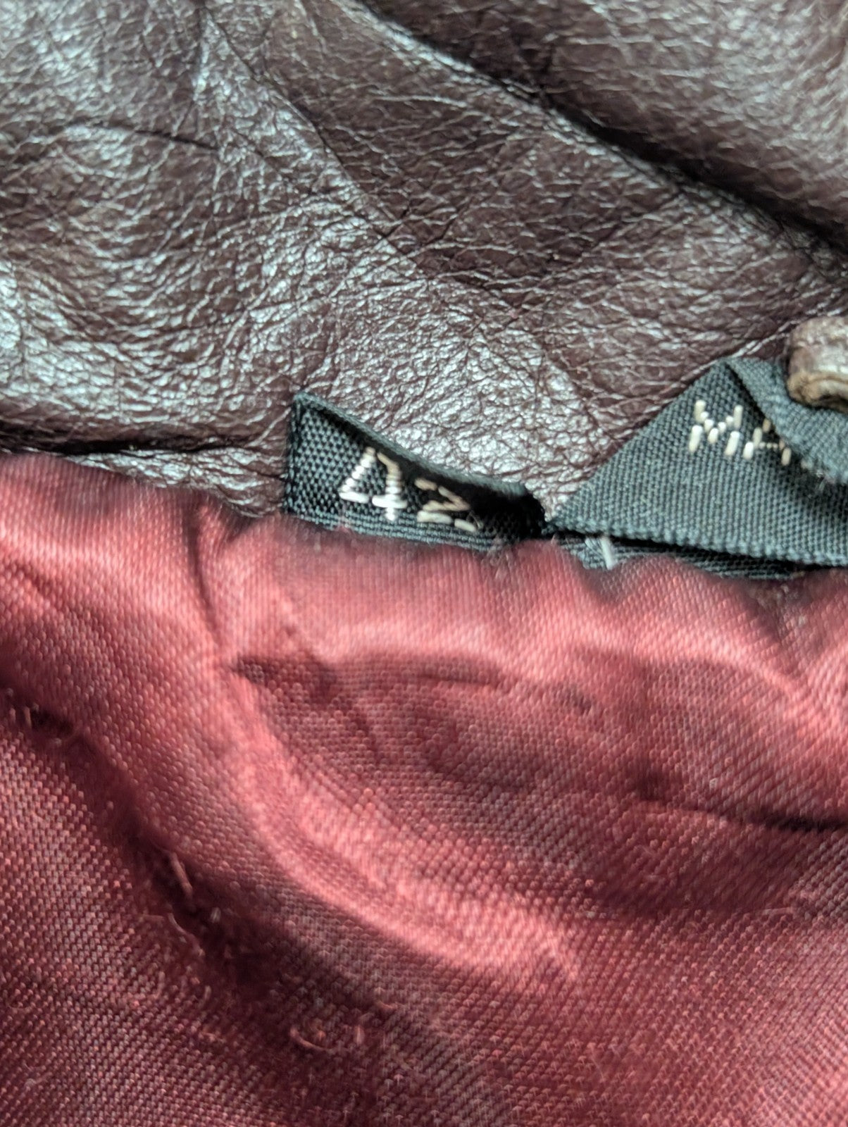 Vintage Stratojac Leather Bomber Jacket 42 Harrington Burgundy Veste Cuir |49c