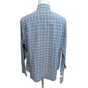 Chemise Nautica Classic Fit 16.5 L XL Carreaux Bleu Vert Coton manches longues