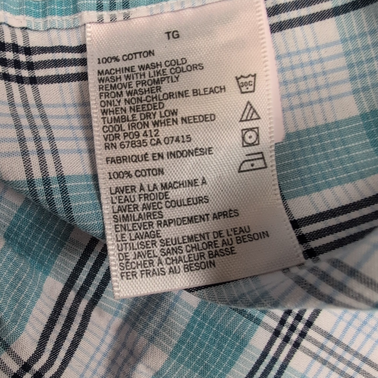 Chemise Nautica Verte À Carreaux Manches Longues Taille XL