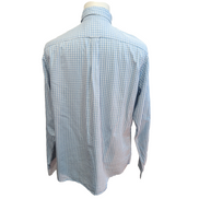 Chemise Nautica bleu ciel petits carreaux manches longues 1 poche M
