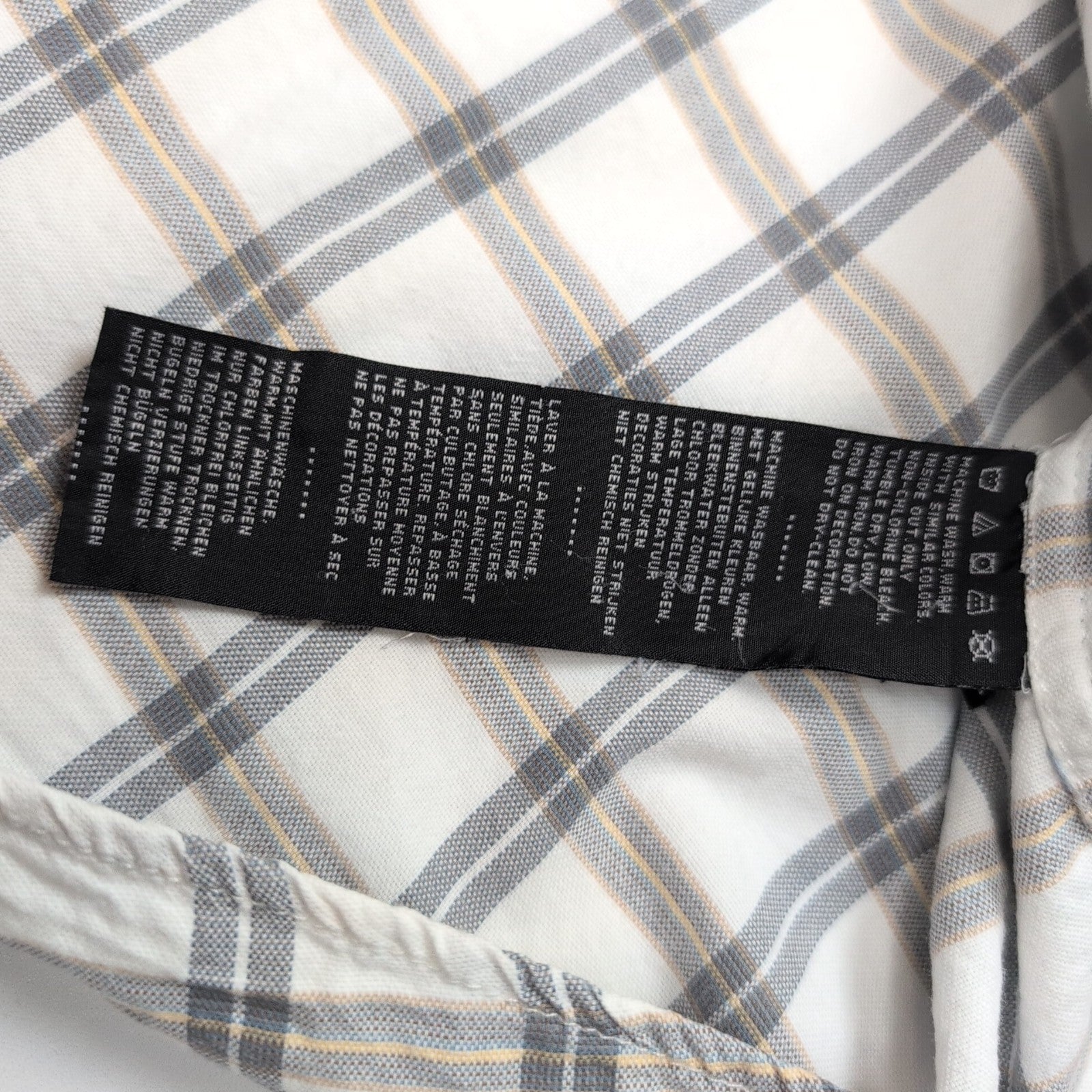 Chemise Harley Davidson L Carreaux Gris Blanc Tête de Mort manches courtes