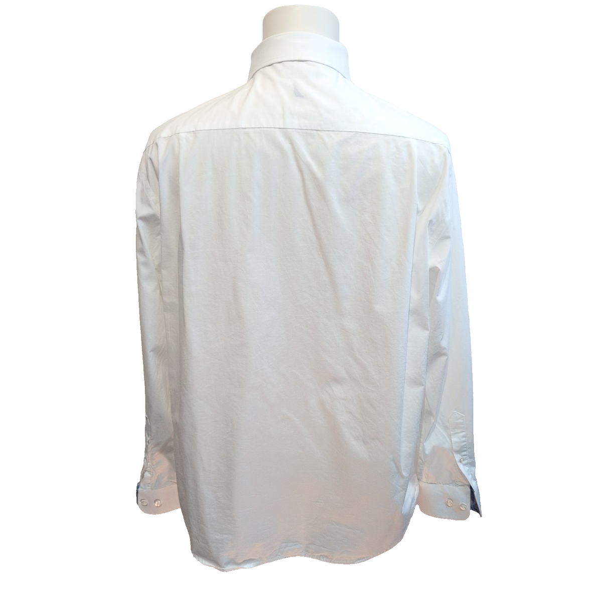 Chemise Nautica Homme L XL Blanche 100% Coton Uni Manches Longues