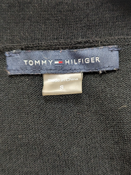 Gilet Court Tommy Hilfiger Femme Noir Rayonne Style Soie Taille S Excellent État