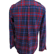 CHAPS Flanelle Rouge Bleu Marine S Logo Brodé EE VINTAGE 100% Coton | 321S