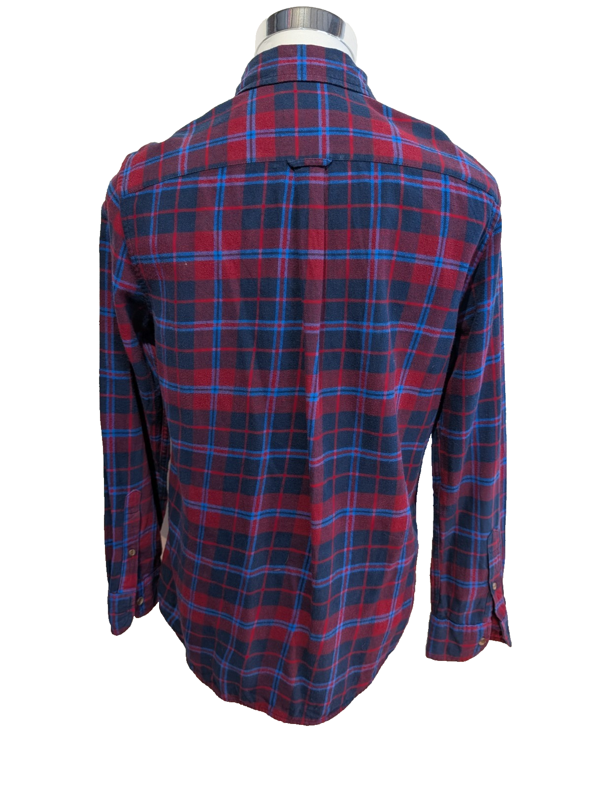 CHAPS Flanelle Rouge Bleu Marine S Logo Brodé EE VINTAGE 100% Coton | 321S