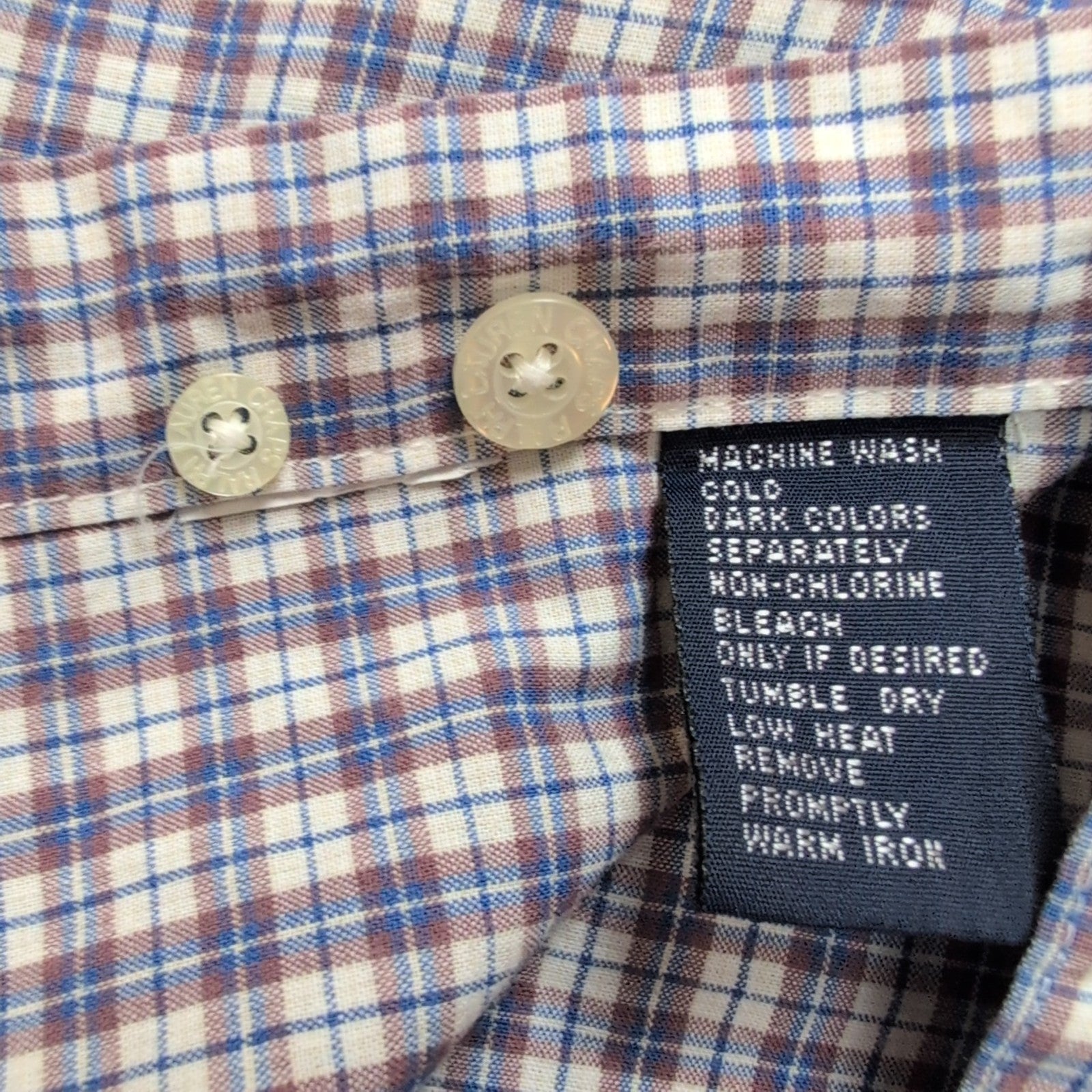 Chemise Chaps Ralph Lauren Carreaux Violet / Bleu Taille L Manches courtes Poche