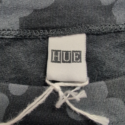 Robe HUE L Noire Motif Gris Manches Longues Douce Neuve Étiquette