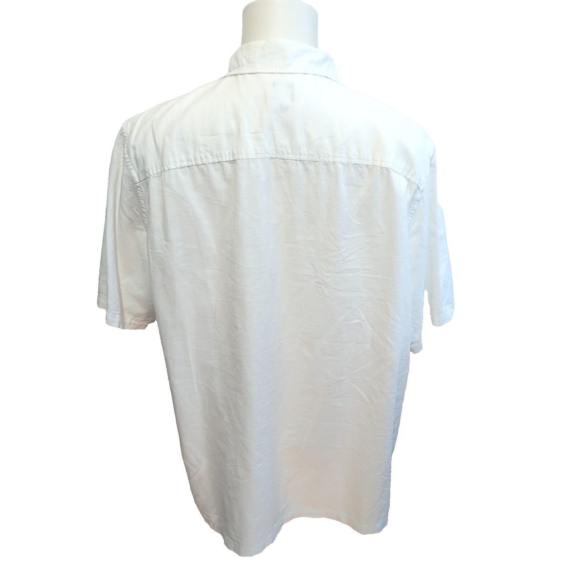 Chemise Kiabi Lin Coton Blanche Manches Courtes Regular Fit Taille XL