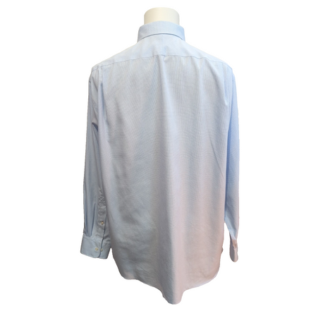 Chemise Tommy Hilfiger bleue petits carreaux manches longues XL XXL