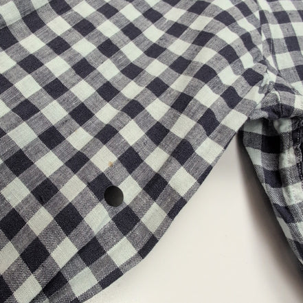 Chemise Brooks Brothers Milano Fit M Bleu Marine Carreaux 100% Lin