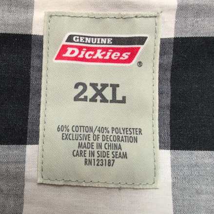 Chemise Dickies 2XL Noir Gris Carreaux Workwear Manches Courtes