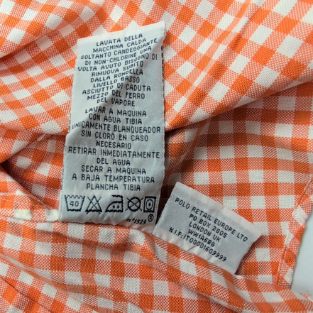 Chemise Polo Ralph Lauren L Orange Carreaux Custom Fit Cintrée Button Down Shirt