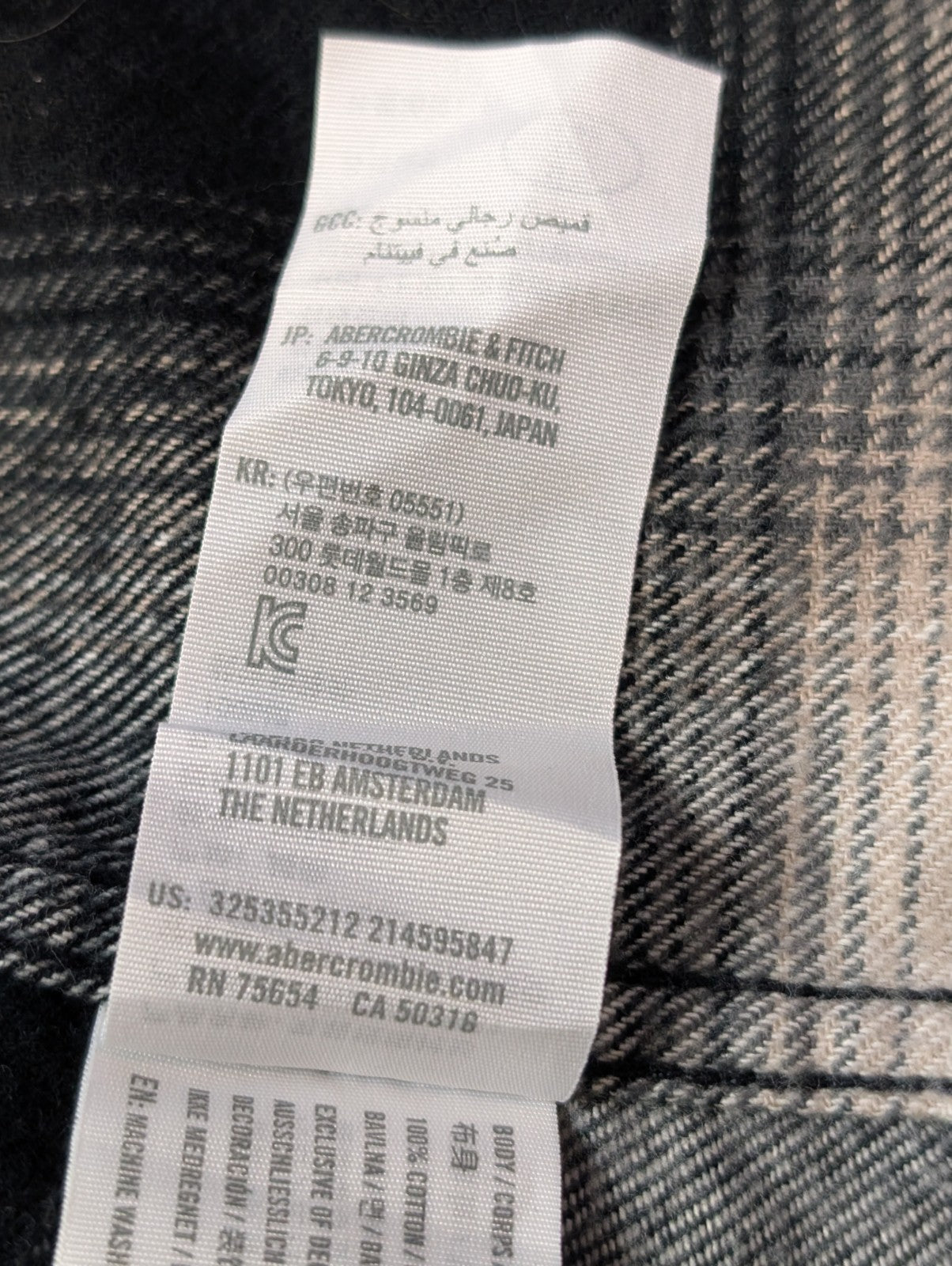 Chemise Flanelle HOLLISTER Homme L Noire Crème Carreaux Ajustée |284S