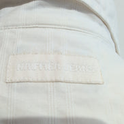 Chemise Hawaïenne Nautica M Blanc Rayures Gaufrées 100% Coton manches courtes