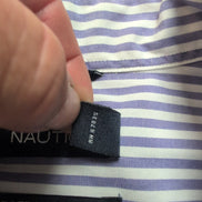 Chemise Nautica XXL Violet Rayures 100% Coton Mercerisé Logo Brodé